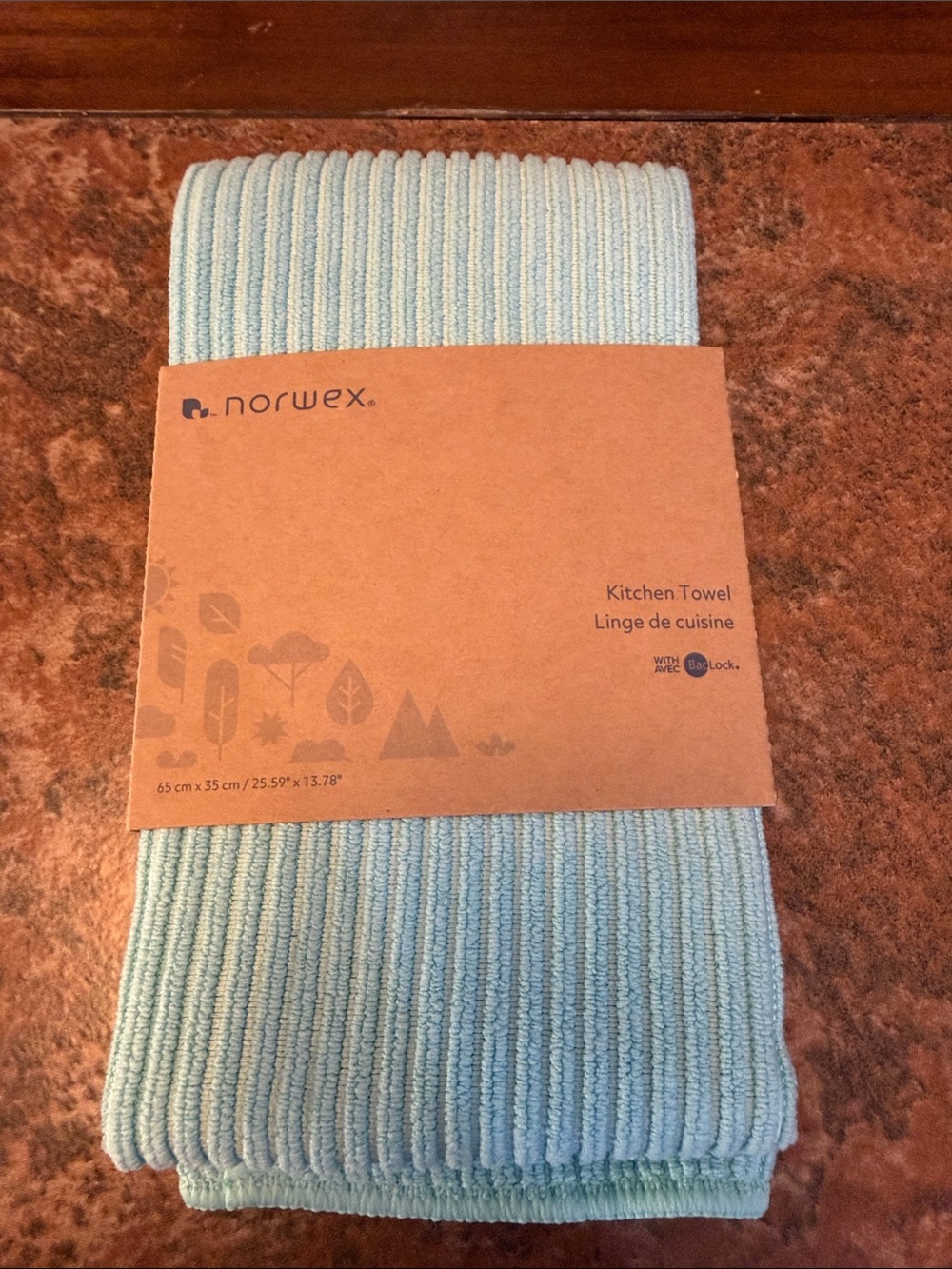 Norwex Sea Mist Ribbed Kitchen Towel